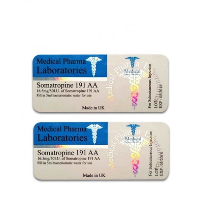 Etichette per fiale di vetro farmaceutiche con goffratura dell'ologramma
